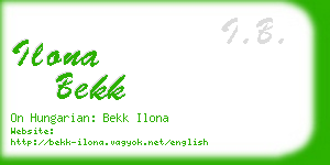 ilona bekk business card